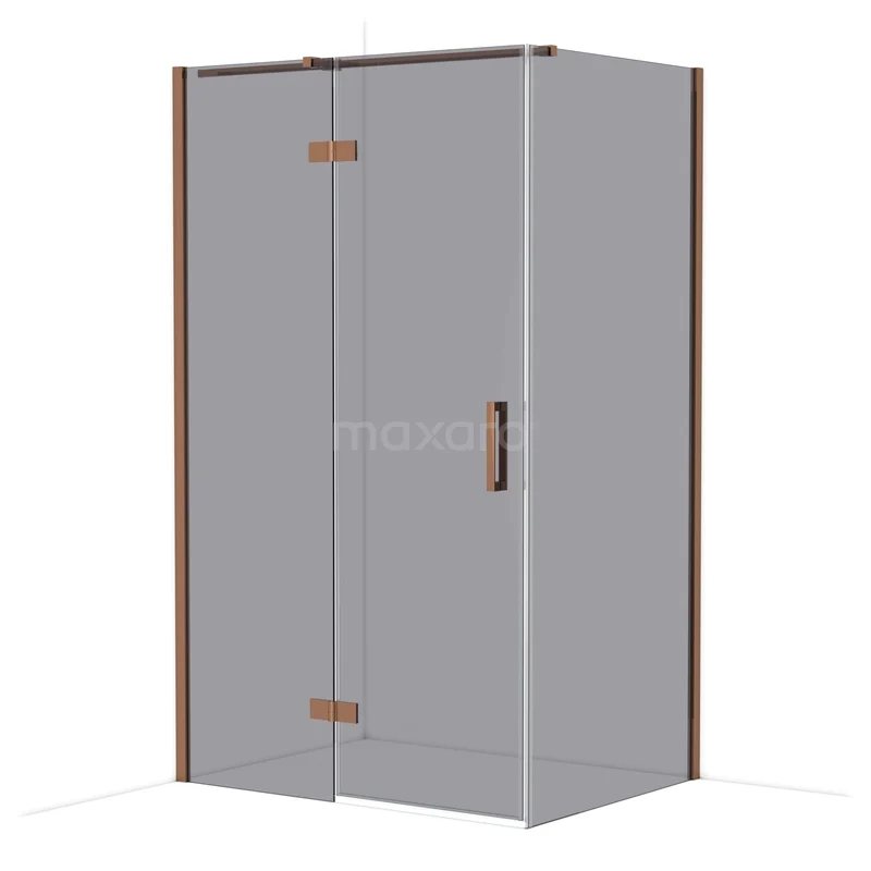 Duschkabine Diamond CDB216609311GKP Eck-Duschkabine mit Klarglas, stilvollen Messingscharnieren und mattschwarzem Haltegriff für einen modernen Badezimmerstil.