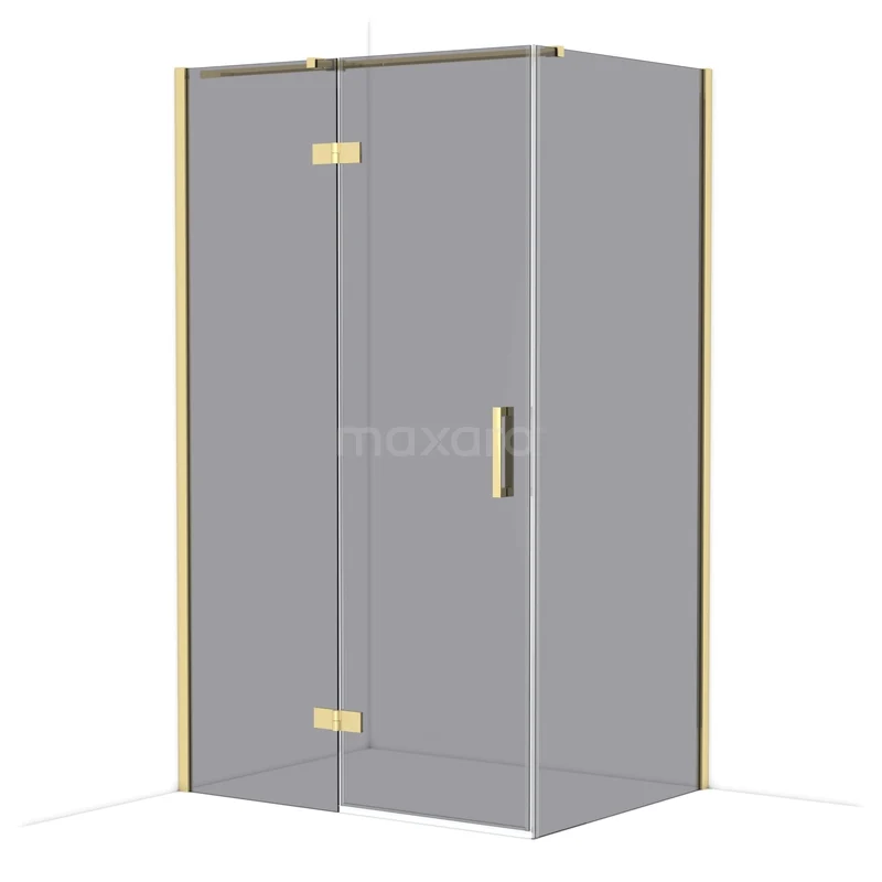 Duschkabine Diamond CDB216609311GLG Graue Duschkabine mit goldenen Akzenten, Eckmodell aus Glas, ideal für moderne Bäder.