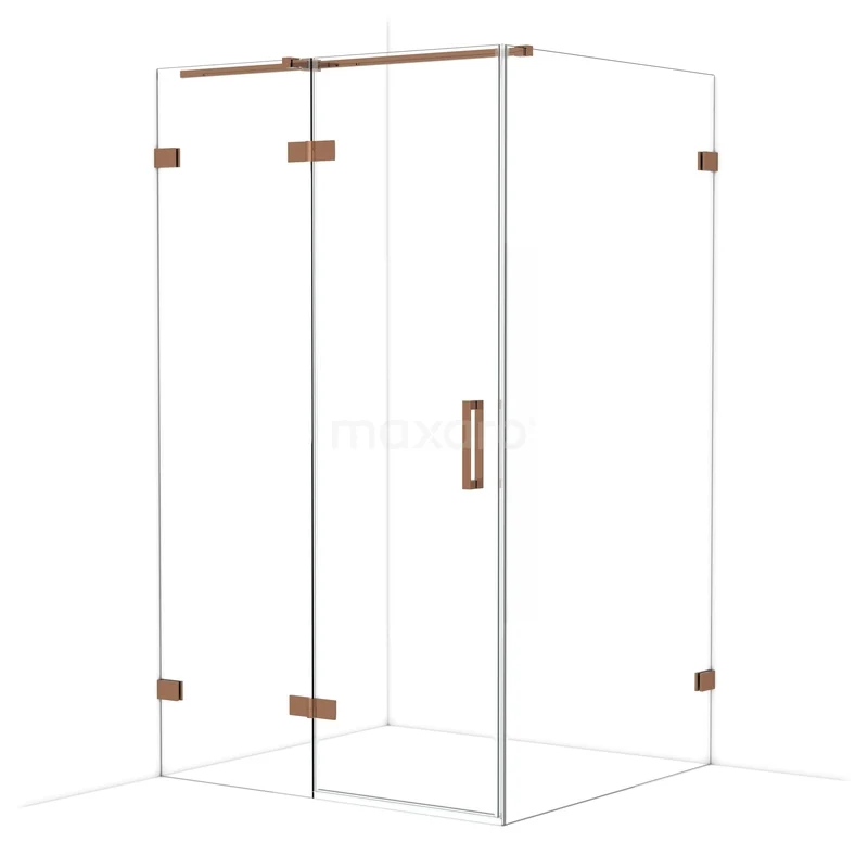 Diamond Douchecabine | 120x110 cm Glanzend koper Helder glas Draaideur Rechthoek CDB216611320GKP