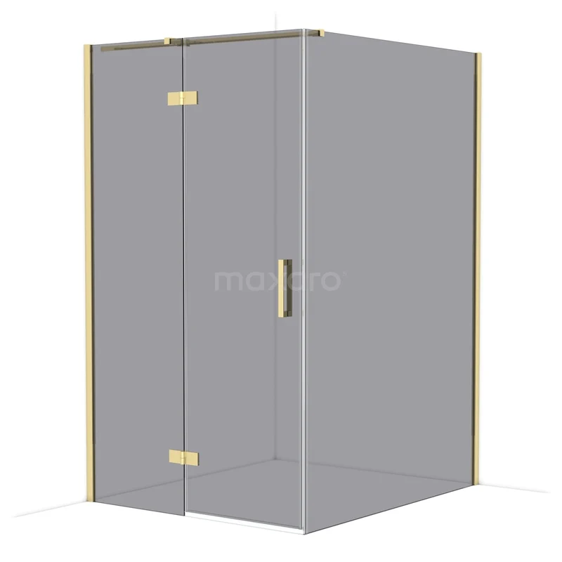 Diamond Douchecabine | 140x120 cm Glanzend lichtgoud Rookglas Draaideur Rechthoek CDB216614311GLG Diamond Douchecabine | 140x120 cm Glanzend lichtgoud Rookglas Draaideur Rechthoek CDB216614311GLG
