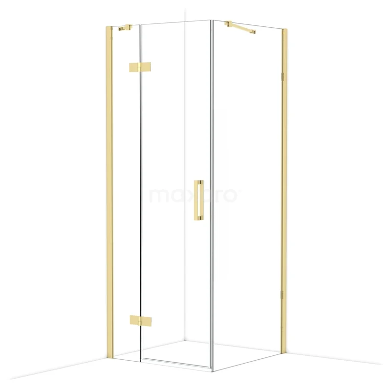 Diamond Douchecabine | 80x80 cm Glanzend lichtgoud Helder glas Draaideur Vierkant CDB223508410GLG Diamond Douchecabine | 80x80 cm Glanzend lichtgoud Helder glas Draaideur Vierkant CDB223508410GLG