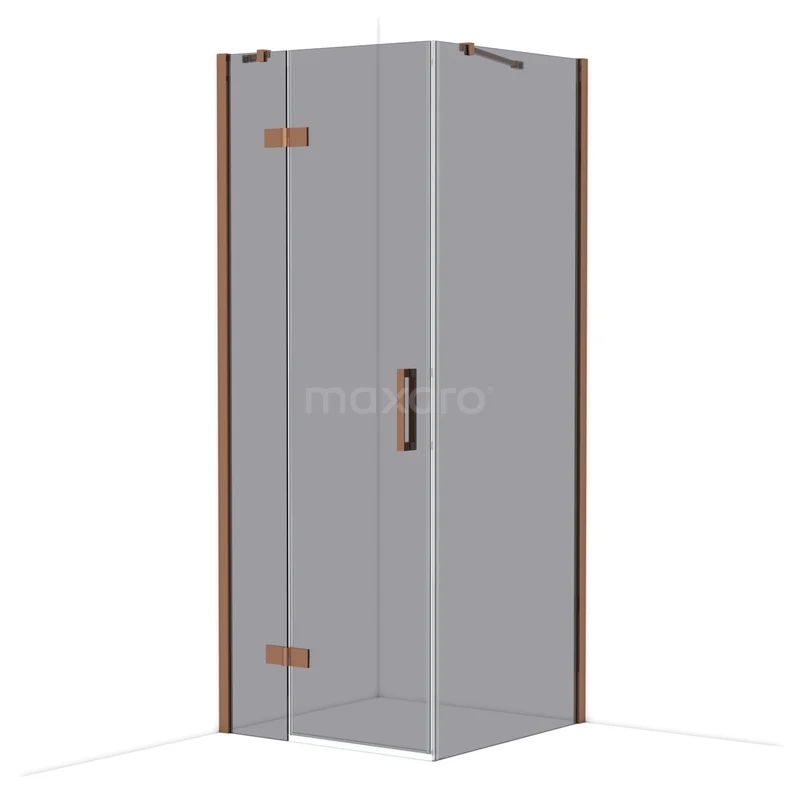 Diamond Douchecabine | 80x80 cm Glanzend koper Rookglas Draaideur Vierkant CDB223508411GKP Diamond Douchecabine | 80x80 cm Glanzend koper Rookglas Draaideur Vierkant CDB223508411GKP