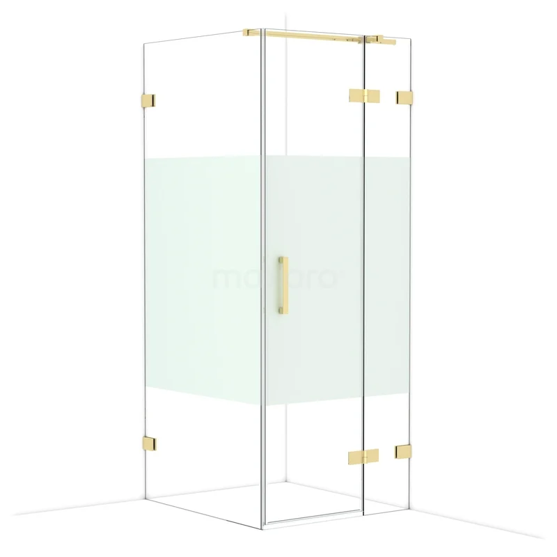Duschkabine Diamond CDB223509323GLG Goldene Glas-Duschkabine mit Mattglas und metallischen Akzenten, luxuriöse Badezimmerlösung für ein modernes Erscheinungsbild.