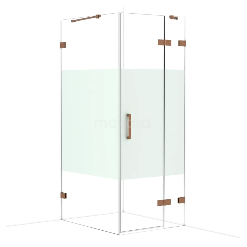 Diamond Douchecabine | 100x80 cm Glanzend koper Helder met matte strook Draaideur Rechthoek CDB223510423GKP Diamond Douchecabine | 100x80 cm Glanzend koper Helder met matte strook Draaideur Rechthoek CDB223510423GKP