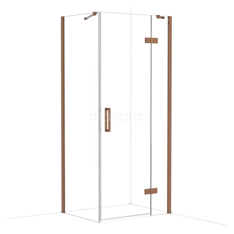 Duschkabine Diamond CDB223607410GKP Glas Duschkabine mit kupferfarbenen Akzenten und eckiger Form, Design für ein modernes Badezimmer.