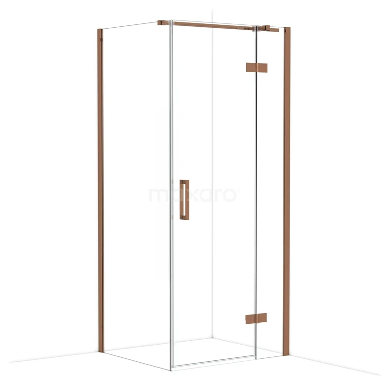 Diamond Douchecabine | 90x80 cm Glanzend koper Helder glas Draaideur Rechthoek CDB223608310GKP Diamond Douchecabine | 90x80 cm Glanzend koper Helder glas Draaideur Rechthoek CDB223608310GKP