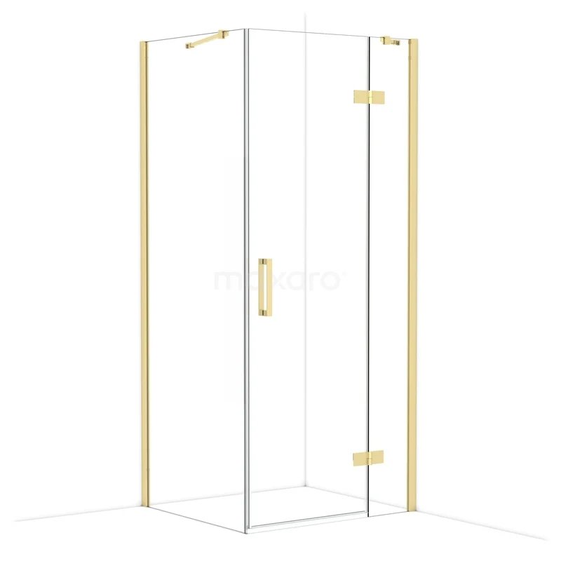 Diamond Douchecabine | 90x80 cm Glanzend lichtgoud Helder glas Draaideur Rechthoek CDB223608410GLG Diamond Douchecabine | 90x80 cm Glanzend lichtgoud Helder glas Draaideur Rechthoek CDB223608410GLG