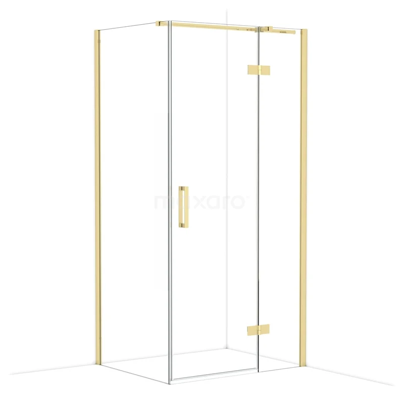 Diamond Douchecabine | 100x80 cm Glanzend lichtgoud Helder glas Draaideur Rechthoek CDB224608310GLG Diamond Douchecabine | 100x80 cm Glanzend lichtgoud Helder glas Draaideur Rechthoek CDB224608310GLG