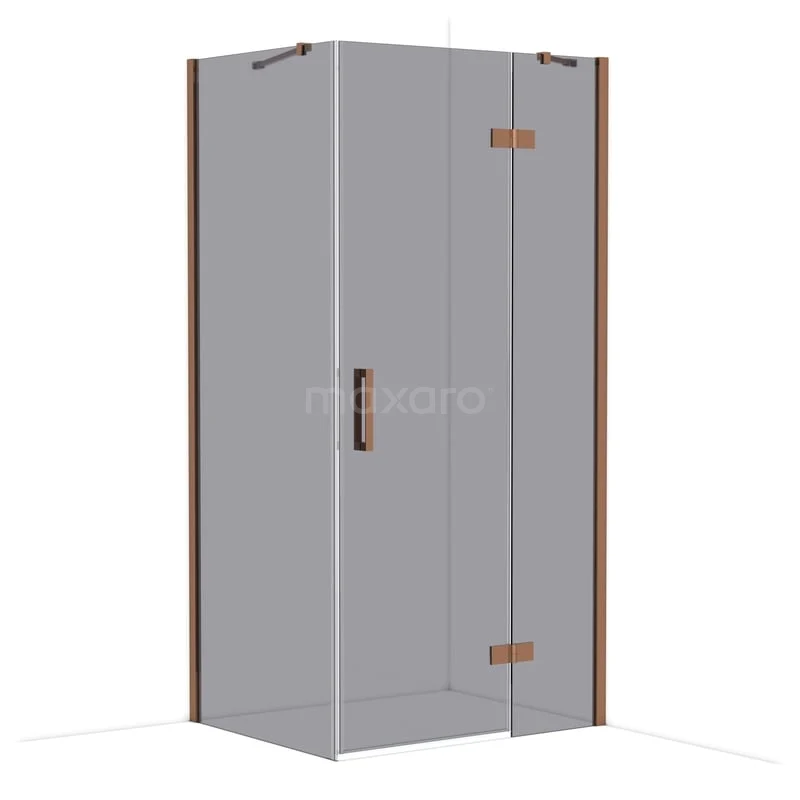 Diamond Douchecabine | 100x80 cm Glanzend koper Rookglas Draaideur Rechthoek CDB224608411GKP Diamond Douchecabine | 100x80 cm Glanzend koper Rookglas Draaideur Rechthoek CDB224608411GKP