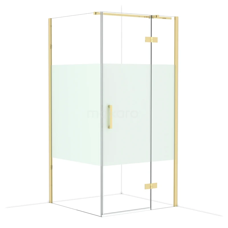 Duschkabine Diamond CDB224610313GLG Duschkabine mit goldfarbenem Rahmen, Klarglas und Mattfolie; modernes und elegantes Design für jedes Badezimmer.