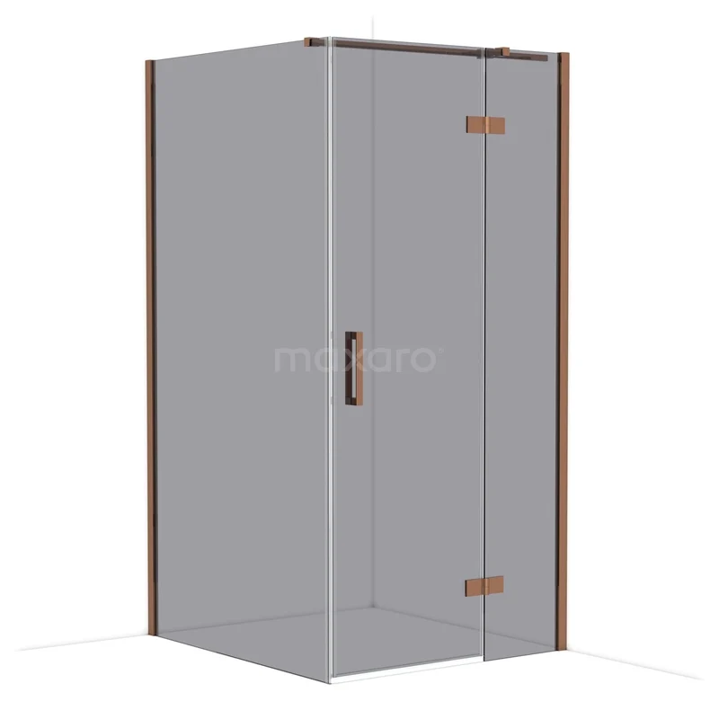 Diamond Douchecabine | 110x100 cm Glanzend koper Rookglas Draaideur Rechthoek CDB224611311GKP Diamond Douchecabine | 110x100 cm Glanzend koper Rookglas Draaideur Rechthoek CDB224611311GKP