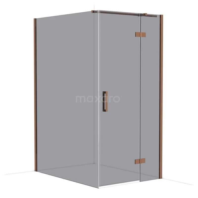 Diamond Douchecabine | 140x100 cm Glanzend koper Rookglas Draaideur Rechthoek CDB224614311GKP Diamond Douchecabine | 140x100 cm Glanzend koper Rookglas Draaideur Rechthoek CDB224614311GKP