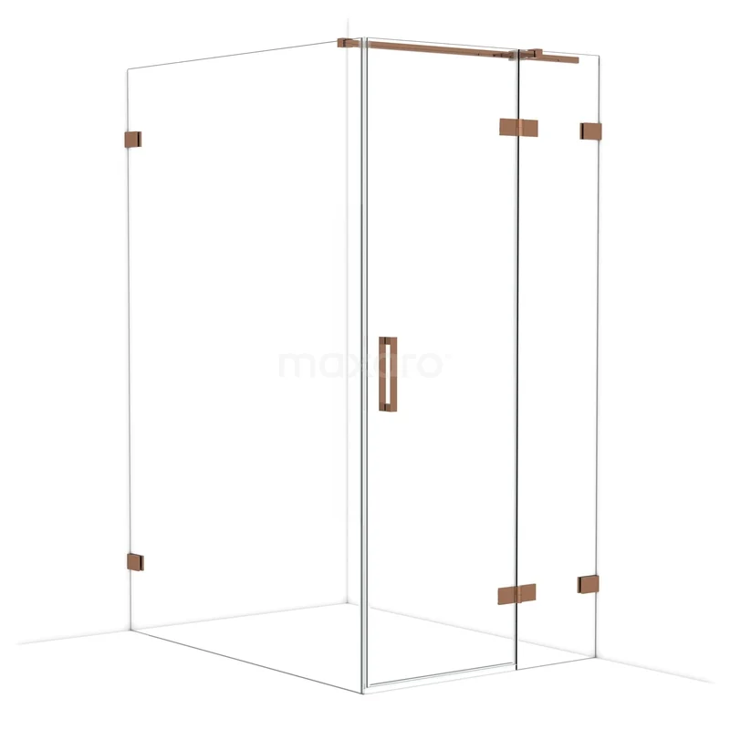 Diamond Douchecabine | 140x100 cm Glanzend koper Helder glas Draaideur Rechthoek CDB224614320GKP