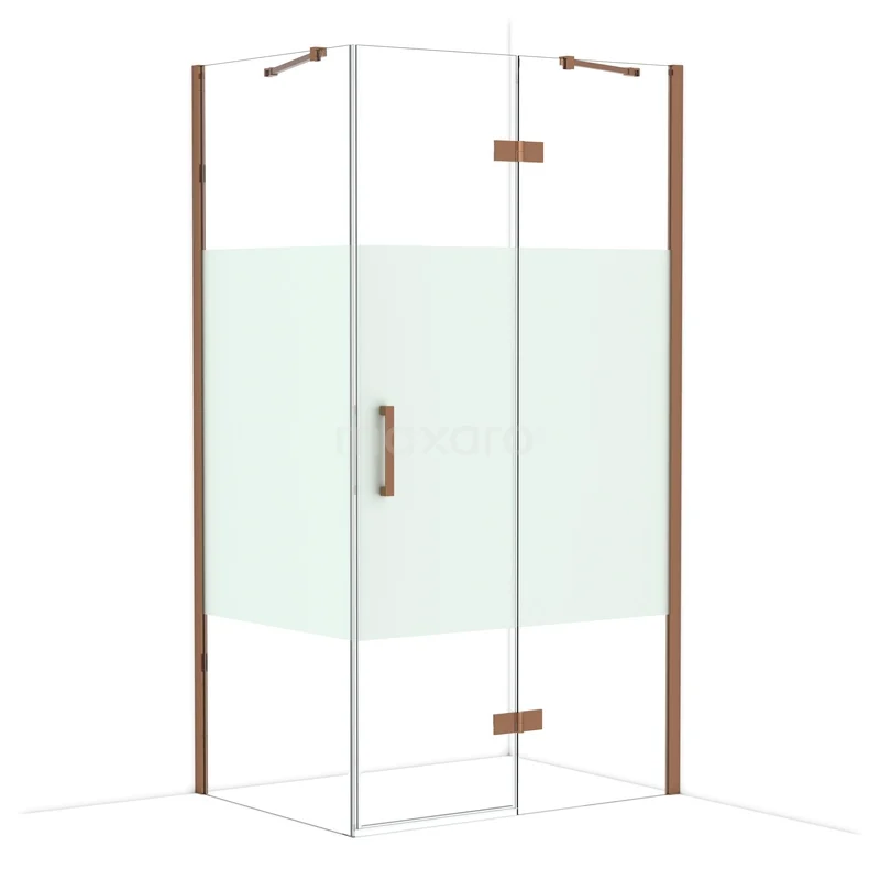 Diamond Douchecabine | 110x80 cm Glanzend koper Helder met matte strook Draaideur Rechthoek CDB226508413GKP Diamond Douchecabine | 110x80 cm Glanzend koper Helder met matte strook Draaideur Rechthoek CDB226508413GKP