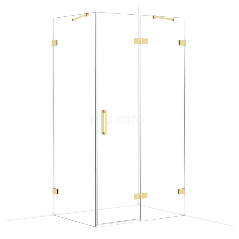 Diamond Douchecabine | 110x80 cm Glanzend lichtgoud Helder glas Draaideur Rechthoek CDB226508420GLG Diamond Douchecabine | 110x80 cm Glanzend lichtgoud Helder glas Draaideur Rechthoek CDB226508420GLG