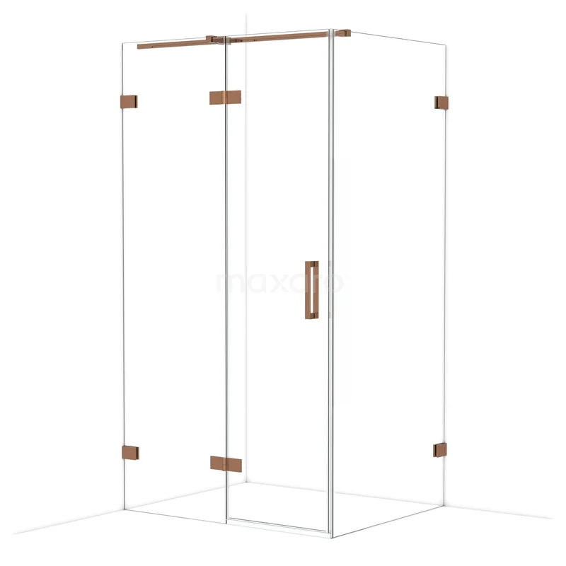 Diamond Douchecabine | 110x90 cm Glanzend koper Helder glas Draaideur Rechthoek CDB226509320GKP