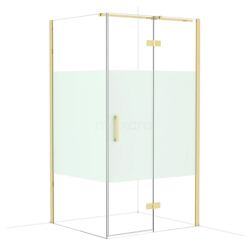 Diamond Shower enclosure | 110x100 cm Glanzend lichtgoud Clear with matt strip Pivot door Rectangle CDB226510313GLG Diamond Shower enclosure | 110x100 cm Glanzend lichtgoud Clear with matt strip Pivot door Rectangle CDB226510313GLG