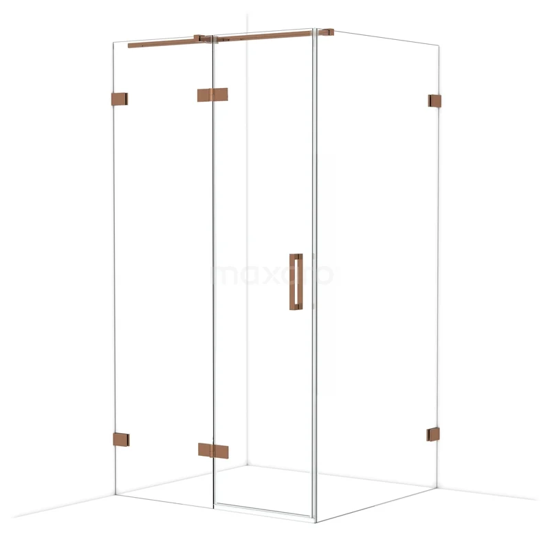 Diamond Douchecabine | 110x100 cm Glanzend koper Helder glas Draaideur Rechthoek CDB226510320GKP