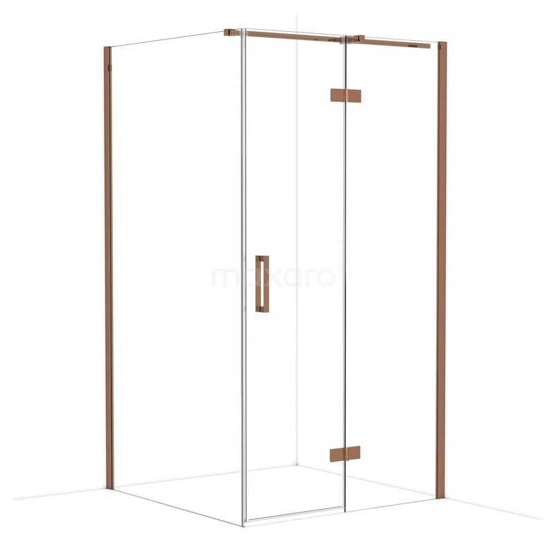 Diamond Douchecabine | 110x110 cm Glanzend koper Helder glas Draaideur Vierkant CDB226511310GKP Diamond Douchecabine | 110x110 cm Glanzend koper Helder glas Draaideur Vierkant CDB226511310GKP