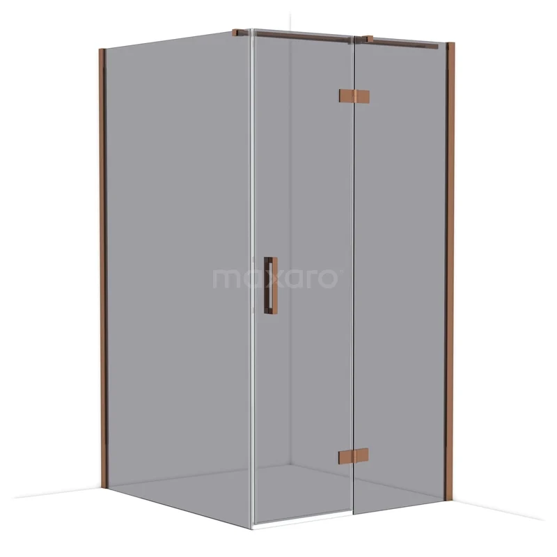 Diamond Shower enclosure | 120x110 cm Glanzend koper Smoke glass Pivot door Rectangle CDB226512311GKP