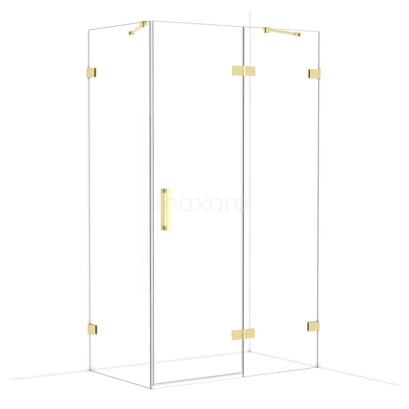 Duschkabine Diamond CDB226607420GLG Glas Duschkabine mit goldfarbenen Akzenten, rechteckiges Design, luxuriöse Ergänzung für einen modernen Stil im Badezimmer.