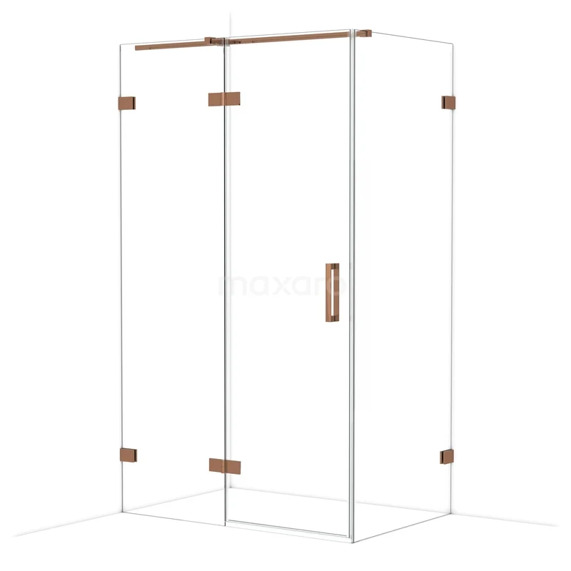 Diamond Douchecabine | 120x80 cm Glanzend koper Helder glas Draaideur Rechthoek CDB226608320GKP