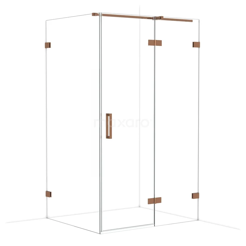 Diamond Shower enclosure | 120x100 cm Glanzend koper Clear glass Pivot door Rectangle CDB226610320GKP