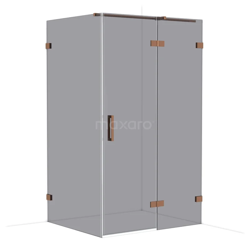 Diamond Shower enclosure | 120x100 cm Glanzend koper Smoke glass Pivot door Rectangle CDB226610321GKP