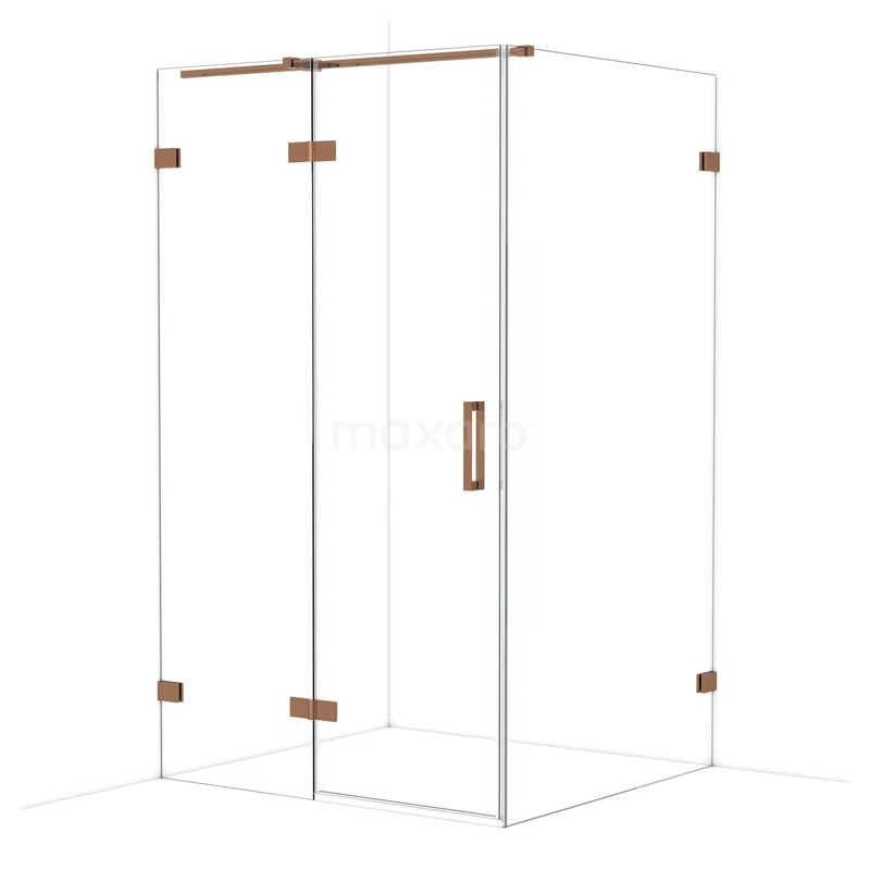 Diamond Douchecabine | 120x110 cm Glanzend koper Helder glas Draaideur Rechthoek CDB226611320GKP