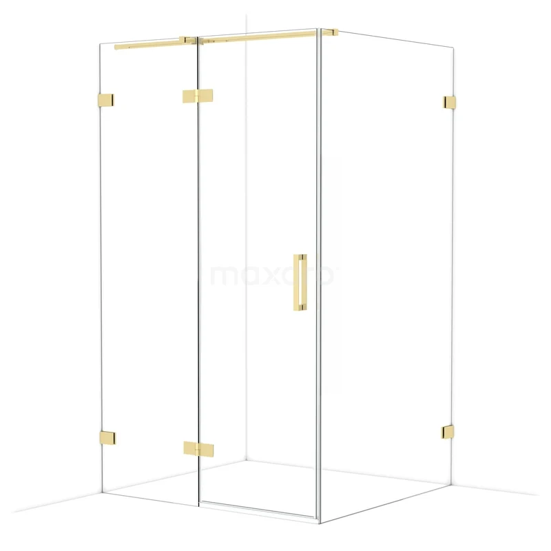 Diamond Douchecabine | 120x110 cm Glanzend lichtgoud Helder glas Draaideur Rechthoek CDB226611320GLG