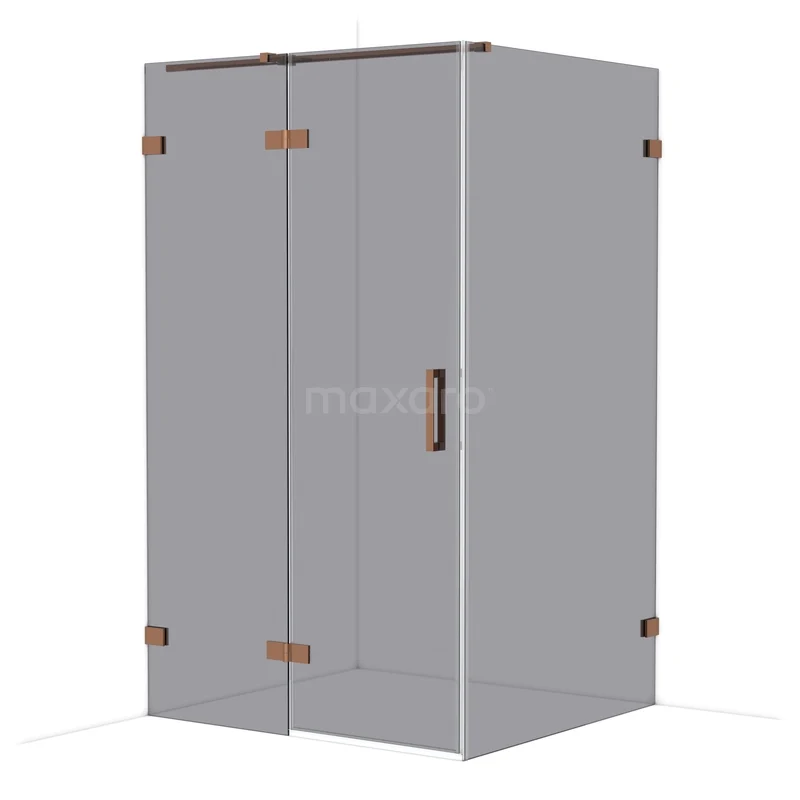 Diamond Douchecabine | 120x110 cm Glanzend koper Rookglas Draaideur Rechthoek CDB226611321GKP