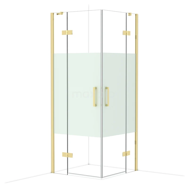 Duschkabine Diamond CDD3535413GLG Eck-Duschkabine mit Doppeltüren, Klarglas und goldfarbenen Details; stilvolle Ergänzung für ein modernes Badezimmer.