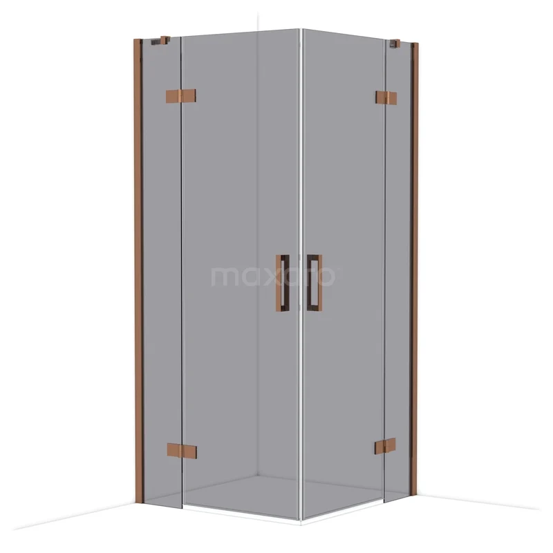 Diamond Shower enclosure | 90x90 cm Glanzend koper Smoke glass Pivot door Square CDD3636411GKP