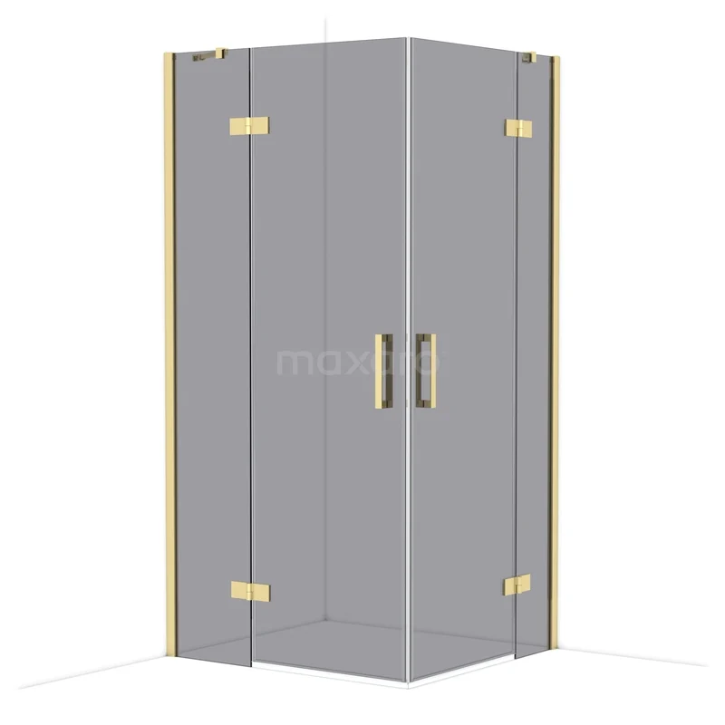 Duschkabine Diamond CDD4636411GLG Glasene Eckdusche mit goldfarbenen Scharnieren und Haltegriffen, stilvolle Ergänzung für ein modernes Badezimmer.