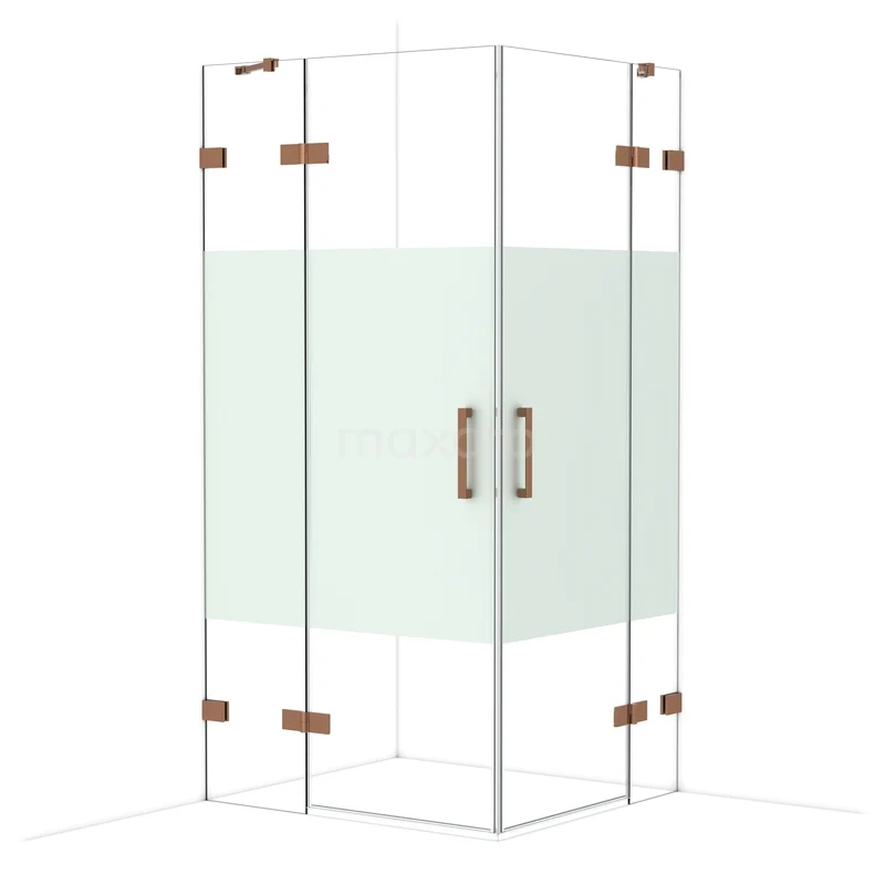 Diamond Shower enclosure | 100x90 cm Glanzend koper Clear with matt strip Pivot door Rectangle CDD4636423GKP Diamond Shower enclosure | 100x90 cm Glanzend koper Clear with matt strip Pivot door Rectangle CDD4636423GKP