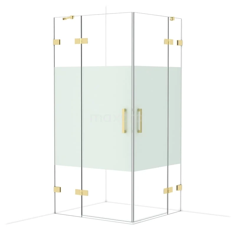 Diamond Douchecabine | 100x90 cm Glanzend lichtgoud Helder met matte strook Draaideur Rechthoek CDD4636423GLG Diamond Douchecabine | 100x90 cm Glanzend lichtgoud Helder met matte strook Draaideur Rechthoek CDD4636423GLG