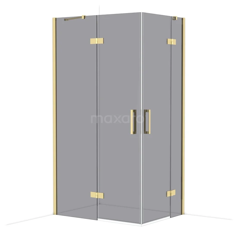 Duschkabine Diamond CDD6535411GLG Graue Eck-Duschkabine mit matt schwarzen Details und Glastüren, ideal als stilvolle Badezimmerlösung.