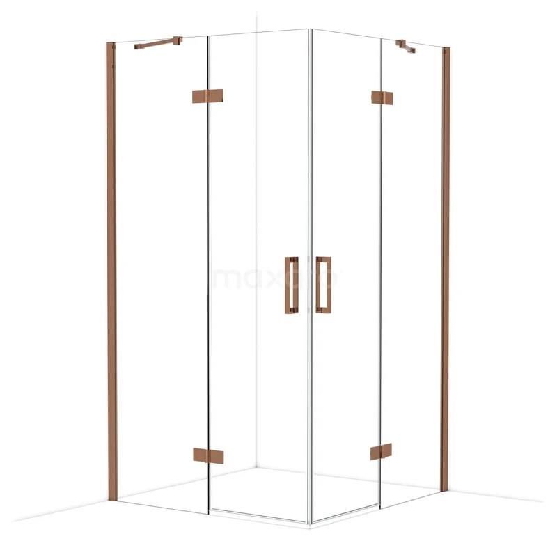 Diamond Douchecabine | 110x110 cm Glanzend koper Helder glas Draaideur Vierkant CDD6565410GKP Diamond Douchecabine | 110x110 cm Glanzend koper Helder glas Draaideur Vierkant CDD6565410GKP