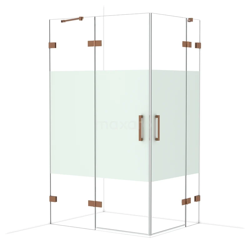 Diamond Shower enclosure | 120x90 cm Glanzend koper Clear with matt strip Pivot door Rectangle CDD6636423GKP Diamond Shower enclosure | 120x90 cm Glanzend koper Clear with matt strip Pivot door Rectangle CDD6636423GKP
