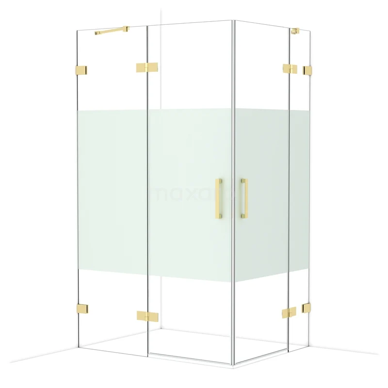 Diamond Douchecabine | 120x90 cm Glanzend lichtgoud Helder met matte strook Draaideur Rechthoek CDD6636423GLG Diamond Douchecabine | 120x90 cm Glanzend lichtgoud Helder met matte strook Draaideur Rechthoek CDD6636423GLG