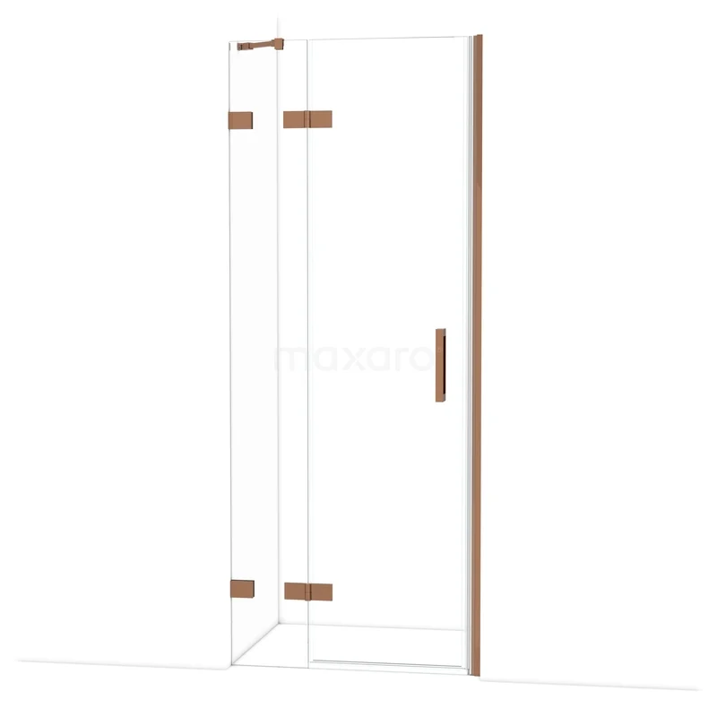 Diamond Douchedeur | 80 cm Glanzend koper Helder glas Draaideur DDB21352220GKP Diamond Douchedeur | 80 cm Glanzend koper Helder glas Draaideur DDB21352220GKP