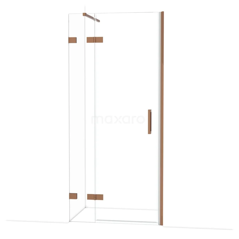 Diamond Douchedeur | 90 cm Glanzend koper Helder glas Draaideur DDB21362120GKP Diamond Douchedeur | 90 cm Glanzend koper Helder glas Draaideur DDB21362120GKP