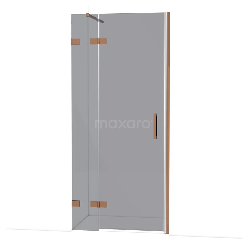 Diamond Douchedeur | 90 cm Glanzend koper Rookglas Draaideur DDB21362121GKP Diamond Douchedeur | 90 cm Glanzend koper Rookglas Draaideur DDB21362121GKP