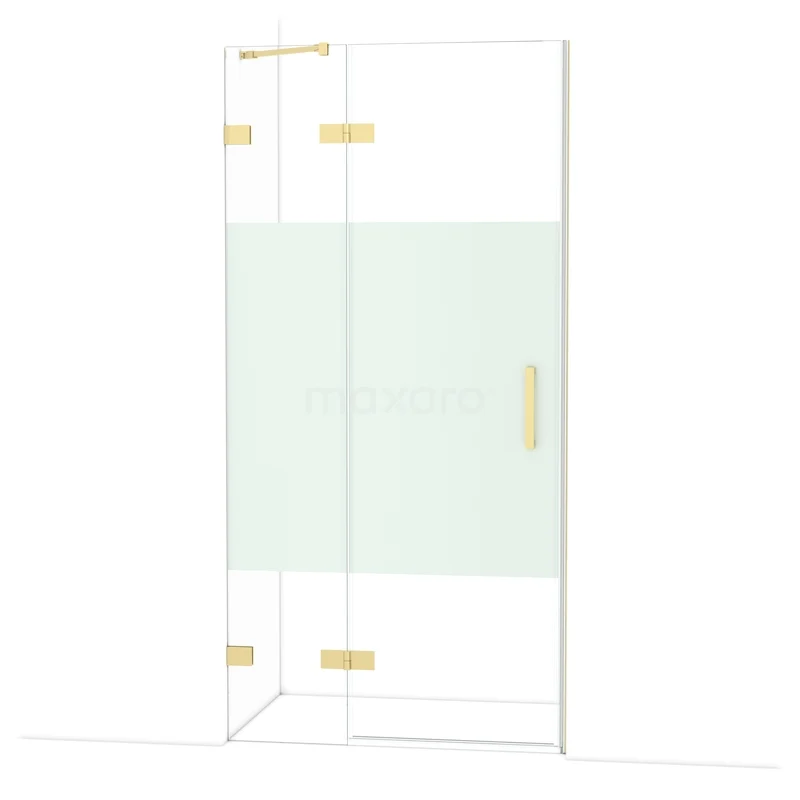 Diamant-Duschtüren DDB21461223GLG Glas Ecken Dusche mit Matt Weiß Mittelplatte, Messing Scharniere und Haltegriff, elegantes Design für moderne Bäder.