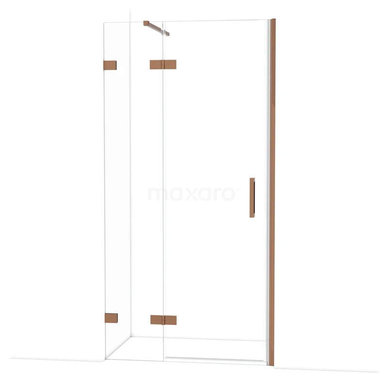Diamond Shower door | 100 cm Glanzend koper Clear glass Pivot door DDB21462120GKP Diamond Shower door | 100 cm Glanzend koper Clear glass Pivot door DDB21462120GKP