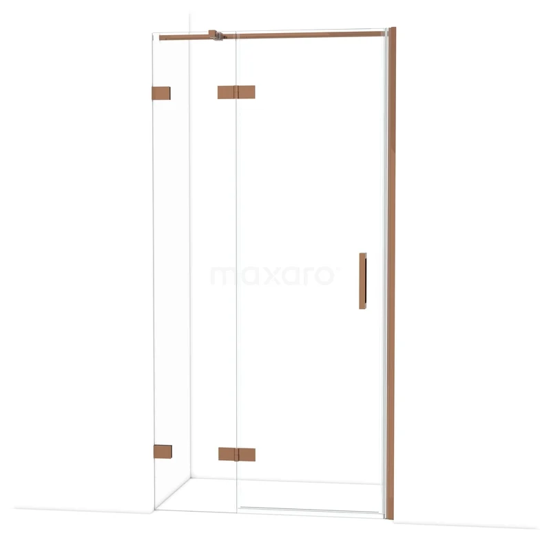 Diamond Douchedeur | 100 cm Glanzend koper Helder glas Draaideur DDB21462320GKP