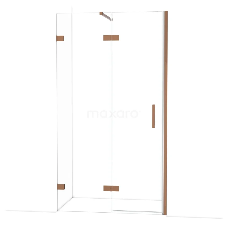 Diamond Shower door | 110 cm Glanzend koper Clear glass Pivot door DDB21652120GKP Diamond Shower door | 110 cm Glanzend koper Clear glass Pivot door DDB21652120GKP