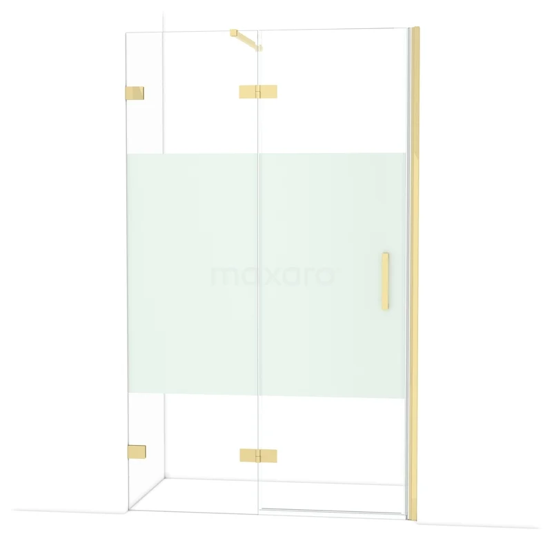 Diamant-Duschtüren DDB21662123GLG Glas Duschwand mit Gold-Details, Matt Weiß Akzent und luxuriösem Design, perfekt für ein modernes Badezimmer.