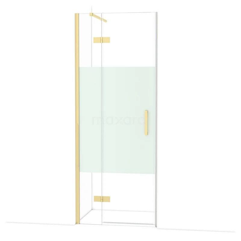 Diamond Douchedeur | 80 cm Glanzend lichtgoud Helder met matte strook Draaideur DDB22351113GLG Diamond Douchedeur | 80 cm Glanzend lichtgoud Helder met matte strook Draaideur DDB22351113GLG