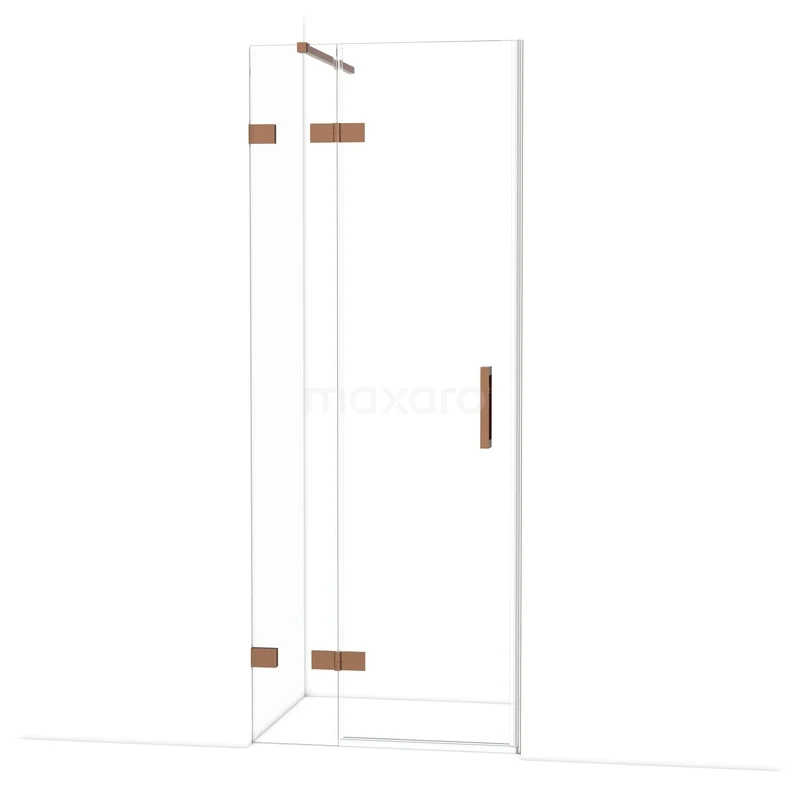 Diamond Douchedeur | 80 cm Glanzend koper Helder glas Draaideur DDB22351120GKP Diamond Douchedeur | 80 cm Glanzend koper Helder glas Draaideur DDB22351120GKP